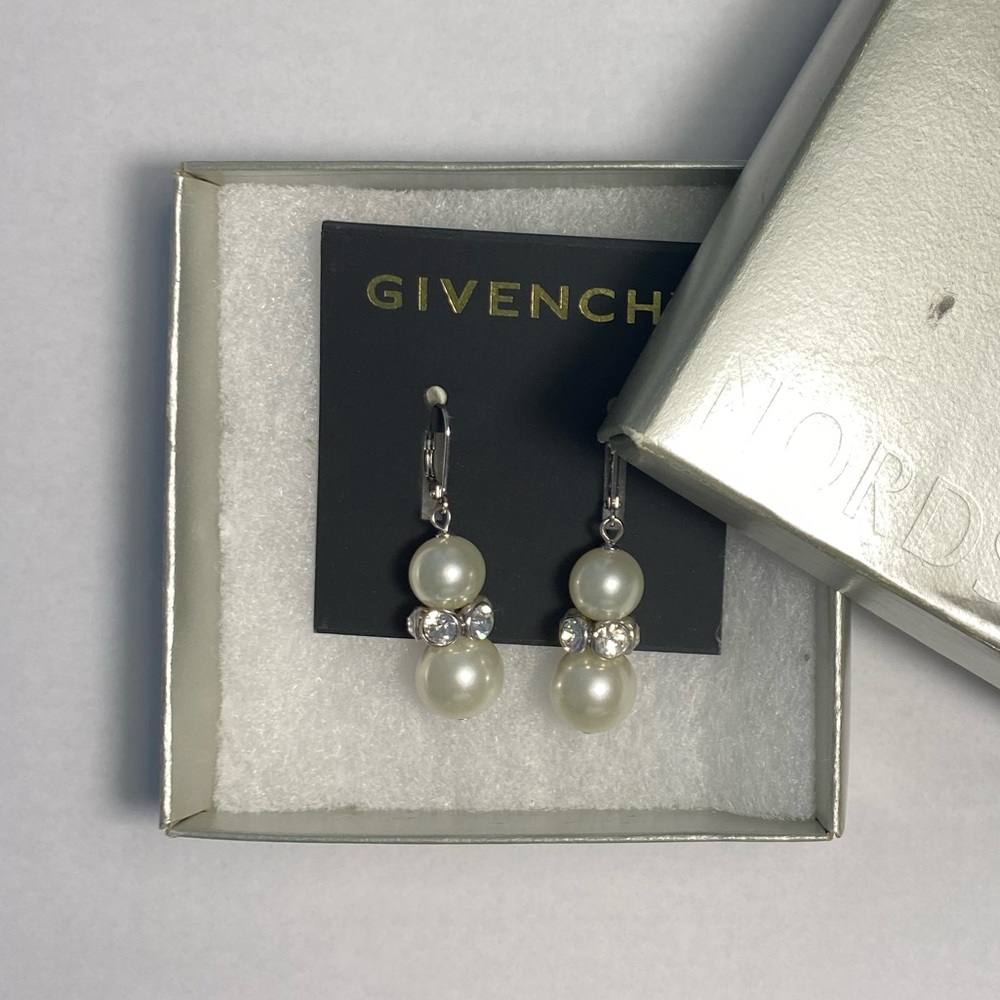 Givenchy Never Worn Pearl & Rhinestone Earrings